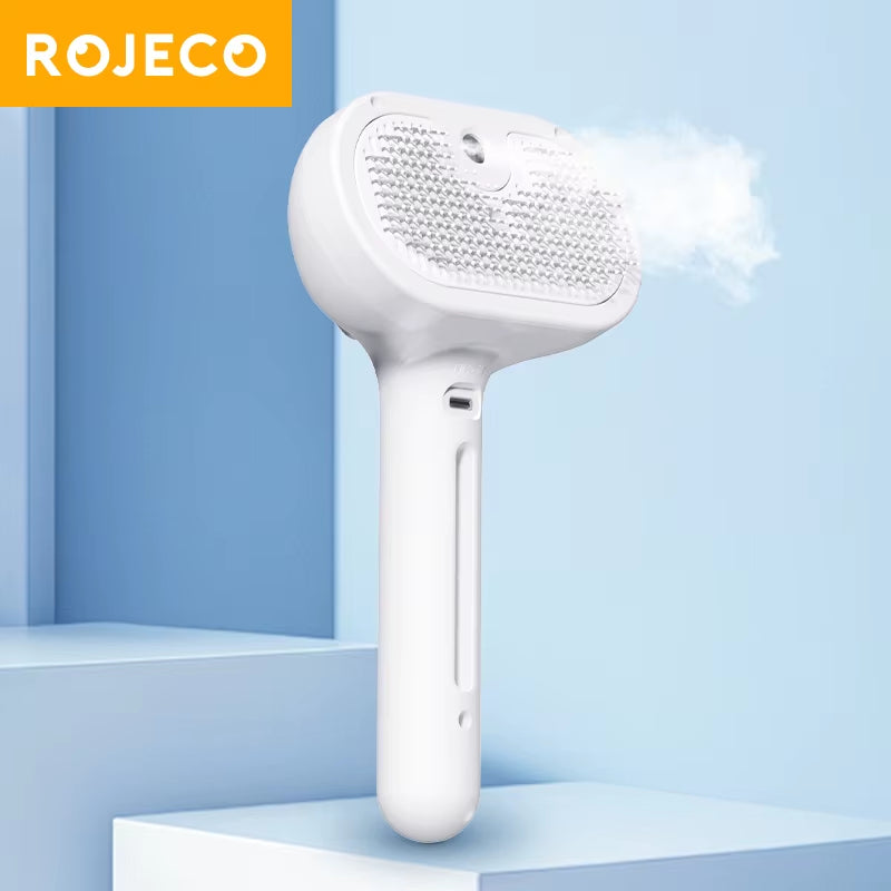 ROJECO Pet Spray Hair Comb Professional Electric Hair Straightener Comb Brush for Cat Pet Massage Comb Steam Brush for Hair Care